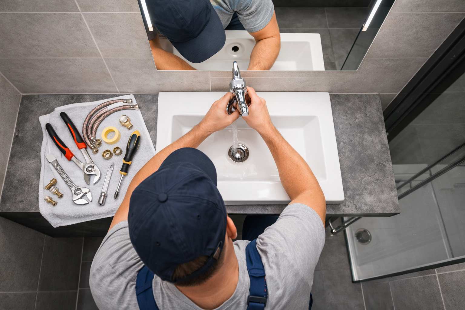 Zamena slavine od strane majstora u kupatilu